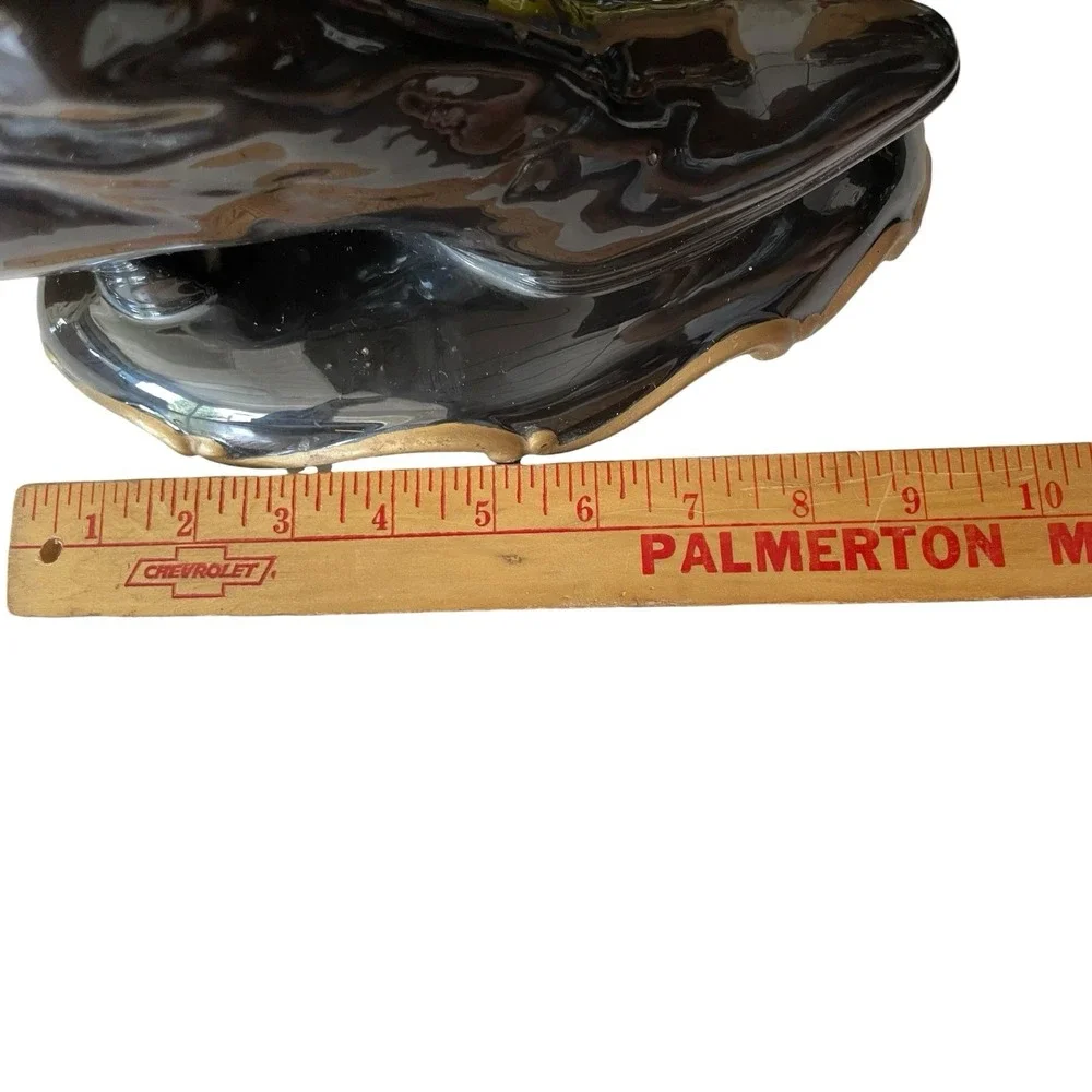 Atlantic Mold Victorian Black And Gold High Top Button Boot Vase Planter